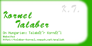 kornel talaber business card